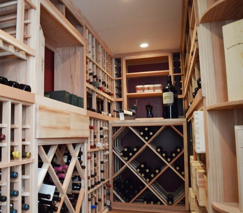 Stylish Refrigerated Home Wine Cellar in a Garage
