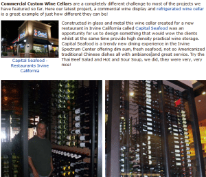 Check out this Commercial Wine Cellar Capital Seafood Restaurant Irvine California