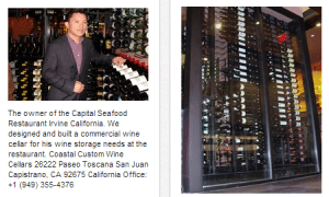 Capital Seafood Commercial Wine Cellars Irvine CA