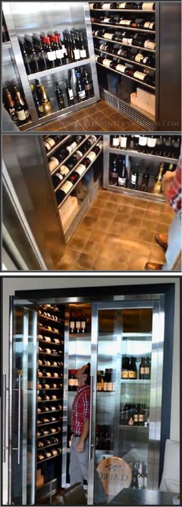 Contemporary Wine Cellar with Efficient Wine Cellar Cooling Unit Installed