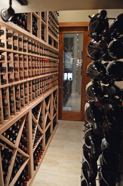 Metal and Wood Custom Residential Wine Cellar in Texas