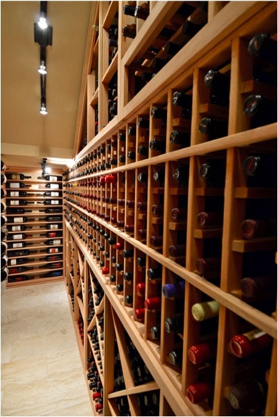 Texas Home Cellar Individual Racking on the Right Wall