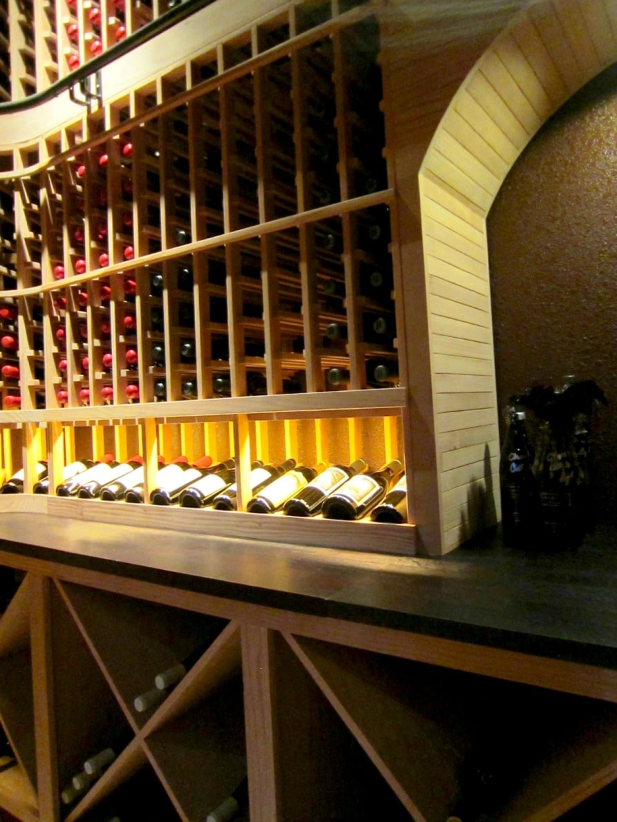 Back Wall of Home Wine Cellar by Los Angeles Builders