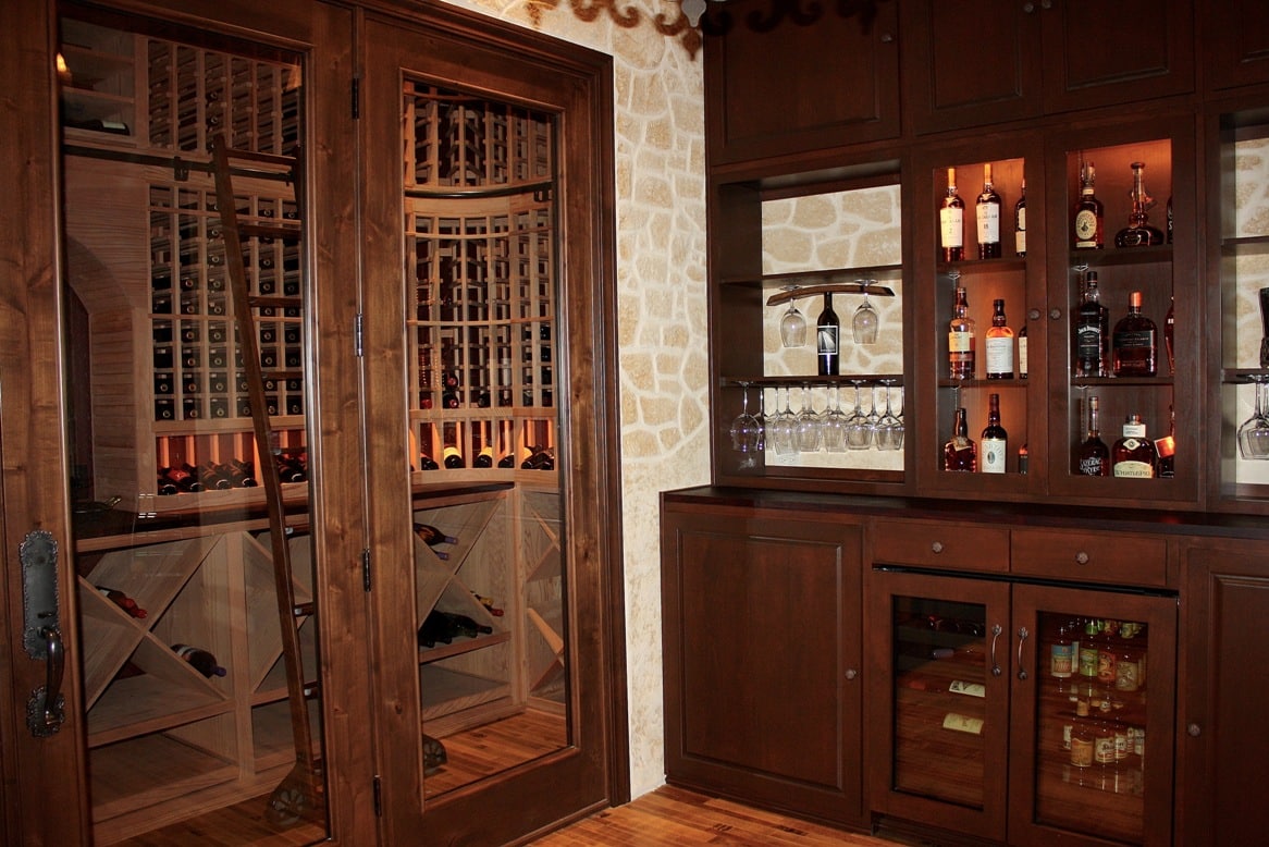 Home Wine Cellar with a Tasting Bar