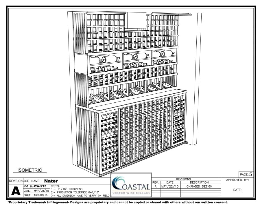 3D-Drawing Los Angeles Residential Wine Cellars