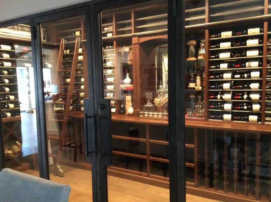 Glass Wine Cellar Door Used in Cooling Installation Project in Orange County