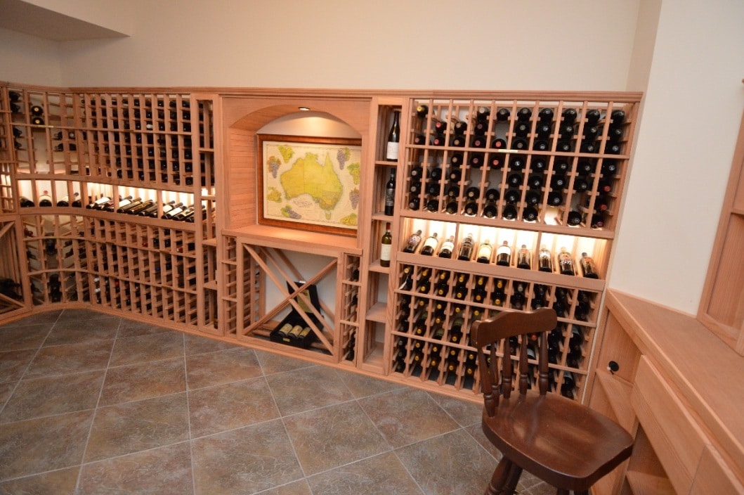 Traditional Wooden Wine Cellar Racking Los Angeles Project
