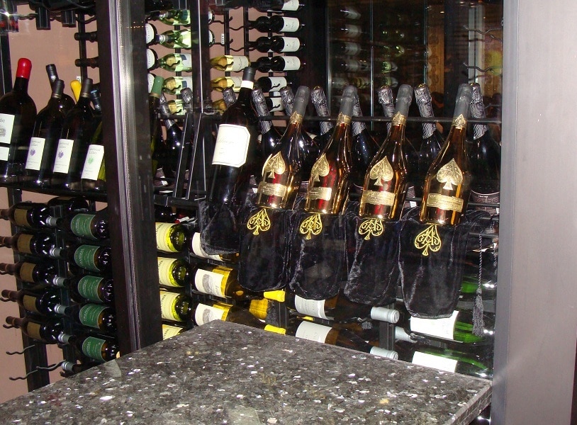 Commercial wine cellar in a restaurant in Los Angeles.