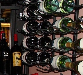 Metal wine racks.