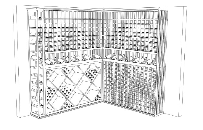 Beautiful CAD Drawing of the Los Angeles Custom Home Wine Cellar 