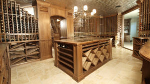 Los Angeles Home Wine Cellar Designs Traditional Jacobean Hardwood Stained