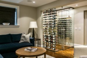 Los Angeles Modern with Custom Wine Cellars Cooling System Cable Wine System Wine Racks