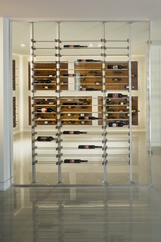 Contemporary Millesime and Peg Wine Racks Home Wine Cellar Los Angeles