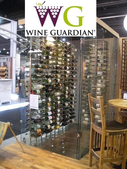 Custom Wine Cellar wit a Wine Guardian Cooling Unit Installed by Los Angeles Experts