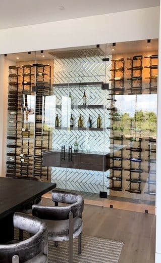 Glass Wine Cellar Designed for a Modern Home by Los Angeles Experts