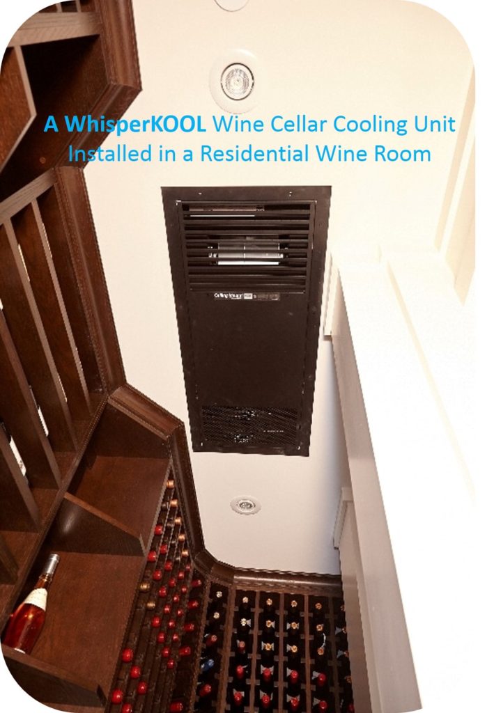 WhisperKOOL Wine Cellar Cooling Unit Installation in a Residential Wine Room in Los Angeles