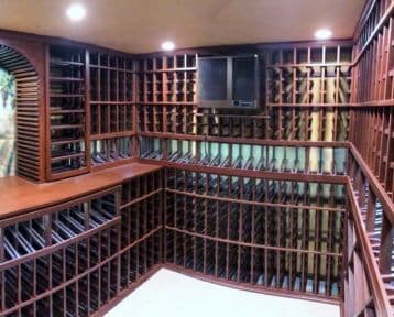 Los Angeles Residential Wine Room Equipped with a WhisperKOOL Wine Cellar Cooling Unit