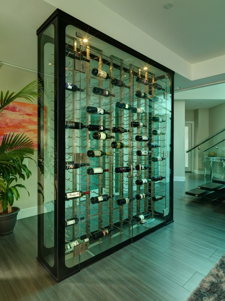 Glass-Enclosed Residential Custom Wine Room