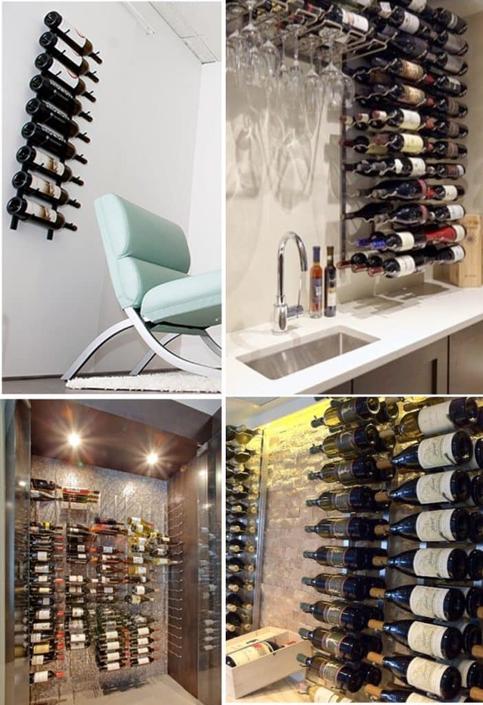 VintageView Wall-Mounted Contemporary Wine Cellar Racks