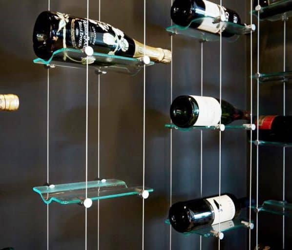 Contemporary Wine Racks Floating Cable and Glass Los Angeles installers of Modern Wine Rooms