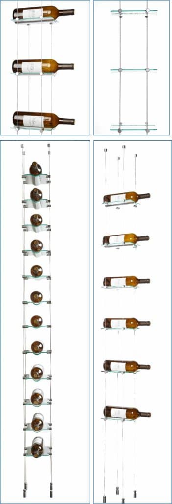 Floating Contemporary Wine Rack System for Modern Wine Rooms