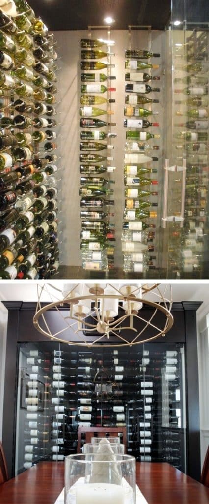 VintageView Metal Wine Racks for a Modern Wine Room design