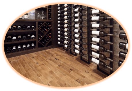 Wine Barrel Flooring was the Perfect Choice for the Small Basement Wine Cellar