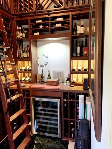 Small Traditional Home Wine Cellar in Los Angeles