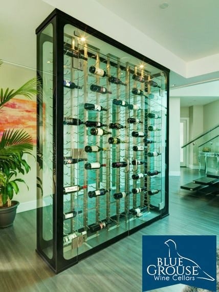 Aquarium-Like Glass Wine Room