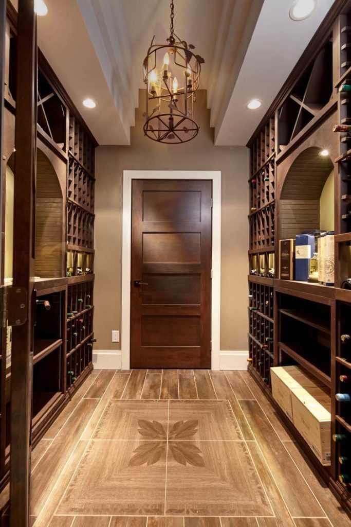 Luxury Custom Home Wine Cellars with Wine Racks in Alder Wood