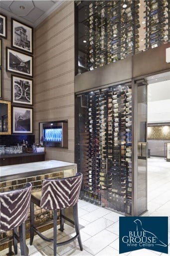 A Magnificent Refrigerated Commercial Wine Cellar with Contemporary Wine Racks