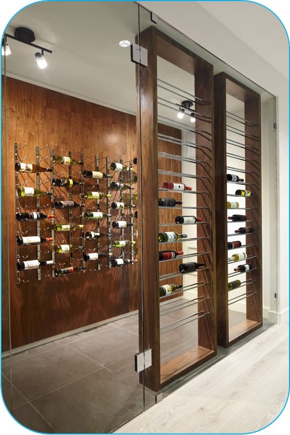 Custom Wine Cellar with Modern Wine Racks