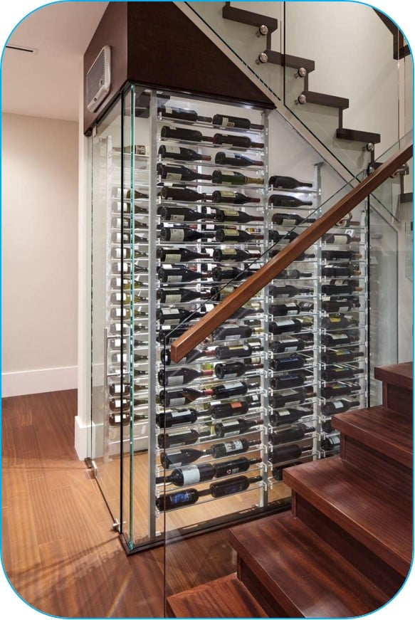 Modern Wine Room with Millesime Wine Racks