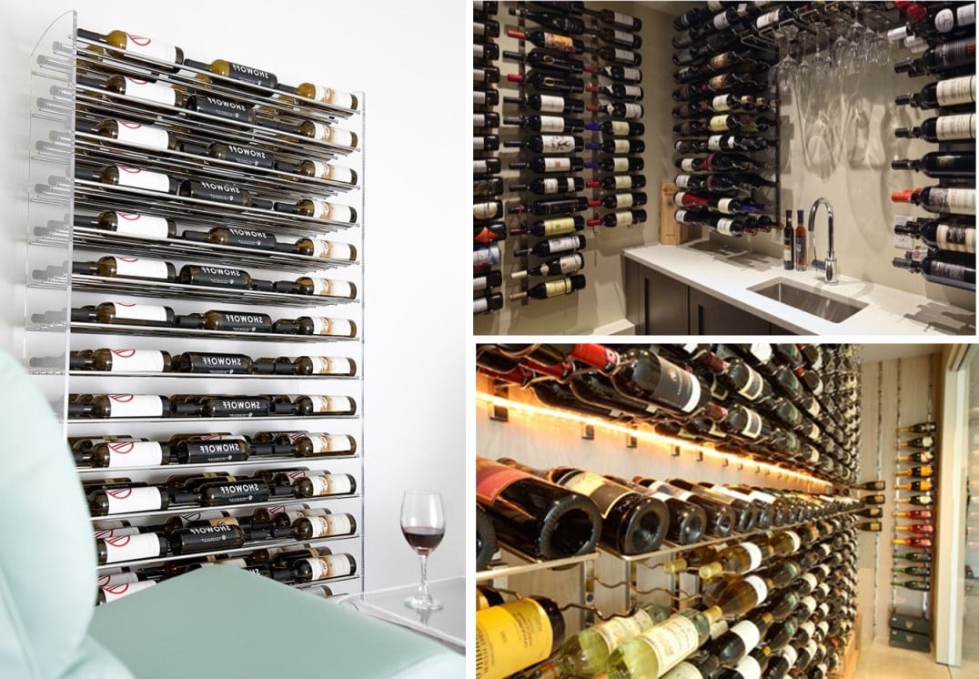 We Design and Install Contemporary Wine Racks for Home Wine Cellars