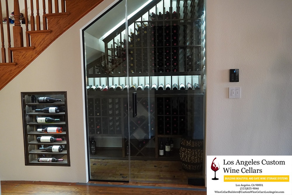glass under-stairs wine cellar 