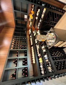 Black-stained Transitional Wine Cellar