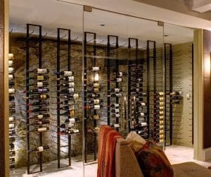 Elegant Modern Wine Display in a Los Angeles Modern Home
