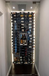 Glass Wine Wall in a Small Space