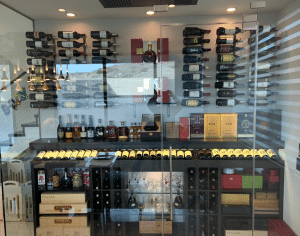 Modern Wine Closets in a Glass-Enclosed Display