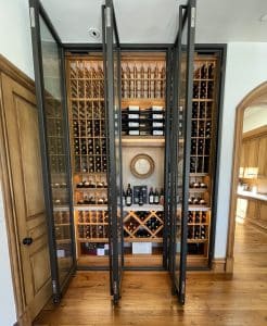 Rustic Wine Cellar Design Transitional Wine Wall