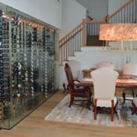 Glass Wall Wine Cellar Display Residential Los Angeles California Designs
