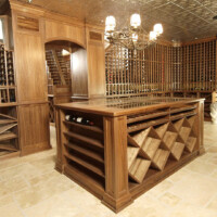 Los Angeles Home Wine Cellar Designs Traditional Jacobean Hardwood Stained