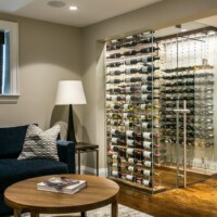 Los Angeles Modern with Custom Wine Cellars Cooling System Cable Wine System Wine Racks