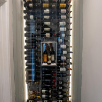 4 - Glass Wine Wall in a Small Space Glass Wine Wall in a Small Space