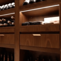 (10) Hardwood racks and drawers are highly durable and perfect for the temperature and humidity conditions required of wine rooms both commercial and residential.