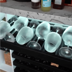 (8) Completing this wine cellar for homes with a dedicated pull-out rack for glass stemware!